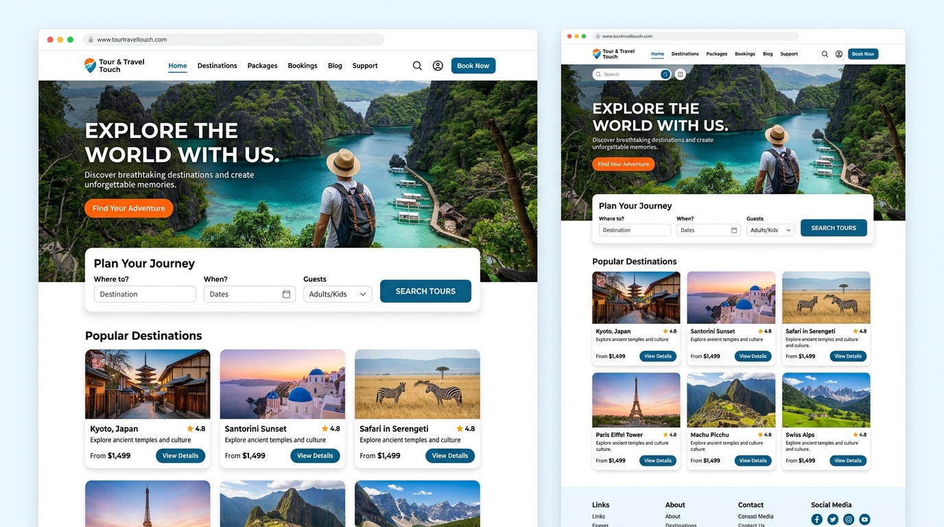 Tour & Travel Touch Web Portal